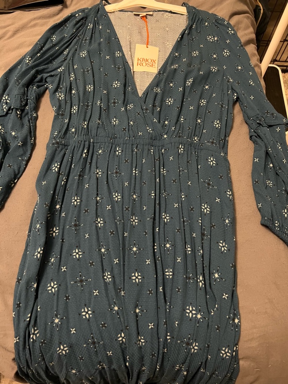 Knox Rose Teal Star Print Dress Top